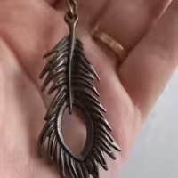 جاکلیدی برنزی طرح پر طاووس تک آویز 