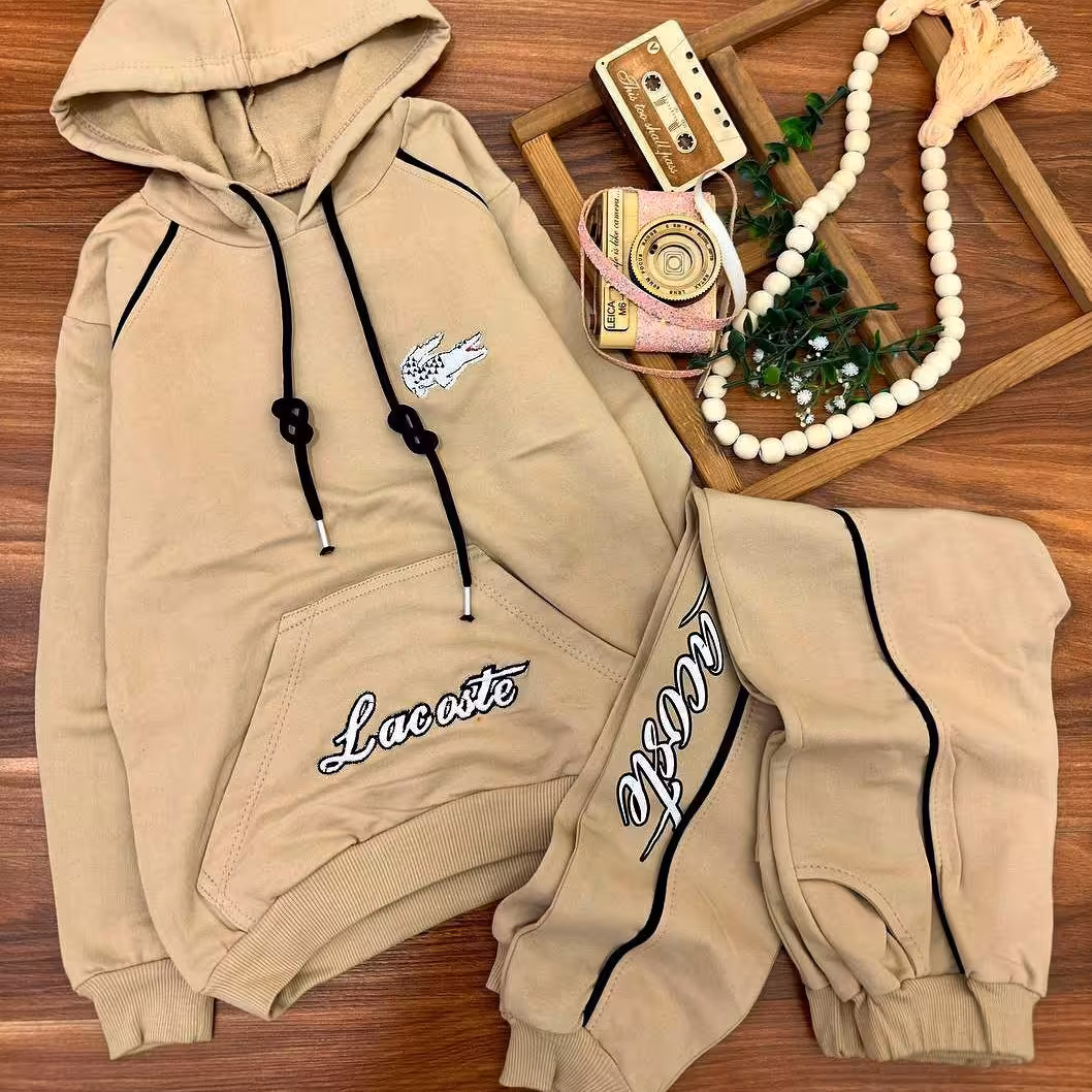 ست هودی شلوار تمساح لاگوست پسرانه و دخترانه سایز  50  55  60