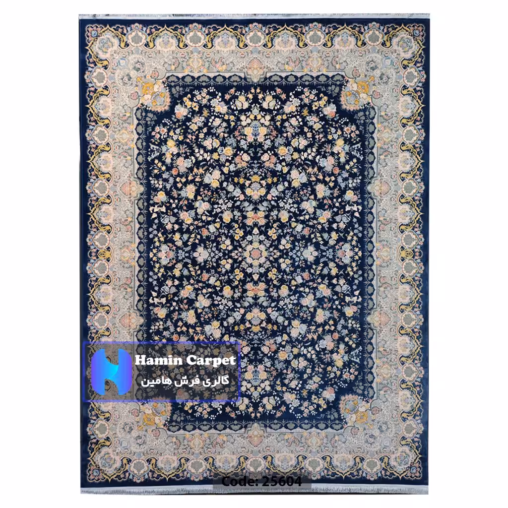 فرش 4 متری 1200 شانه تراکم 3600  نخ اکلریک گل برجسته کد  AR25604