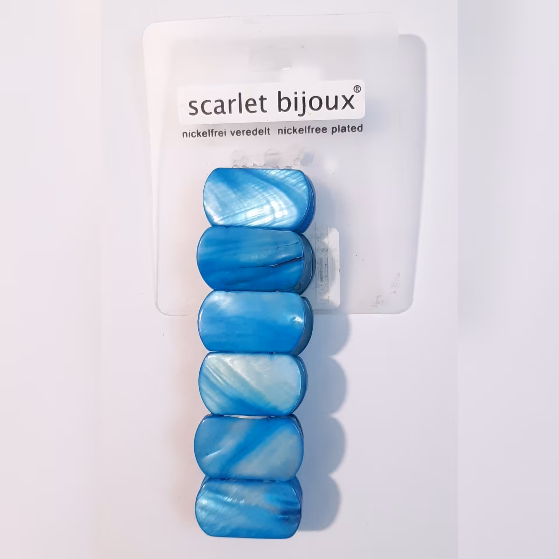 دستبند کشی صدفی بیضی آبی کد 2002 (ارسال رایگان)