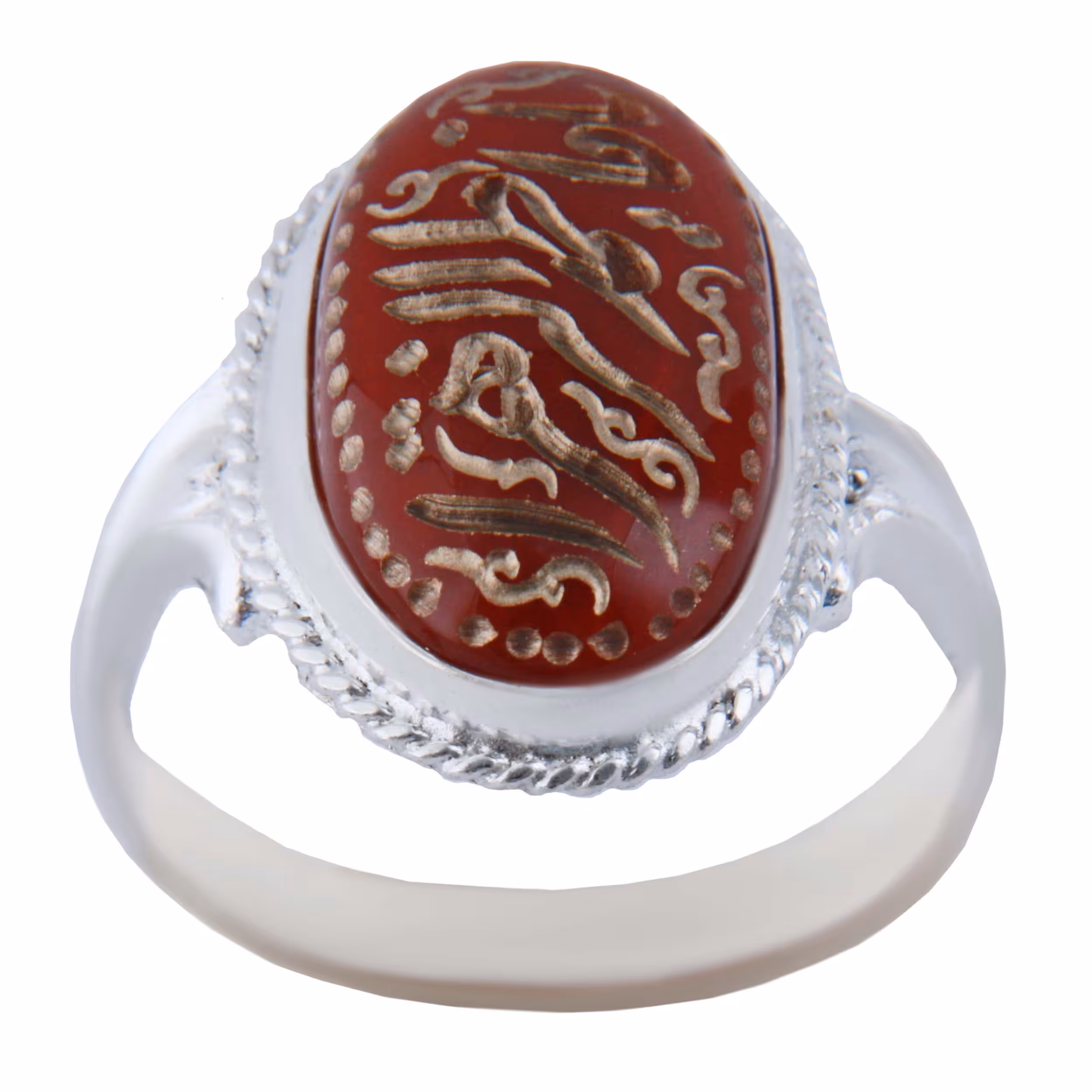 انگشتر نقره مردانه مدل بازرگانی میلادی سنگ عقیق خطاطی یا فاطمه الزهرا کدAM4055