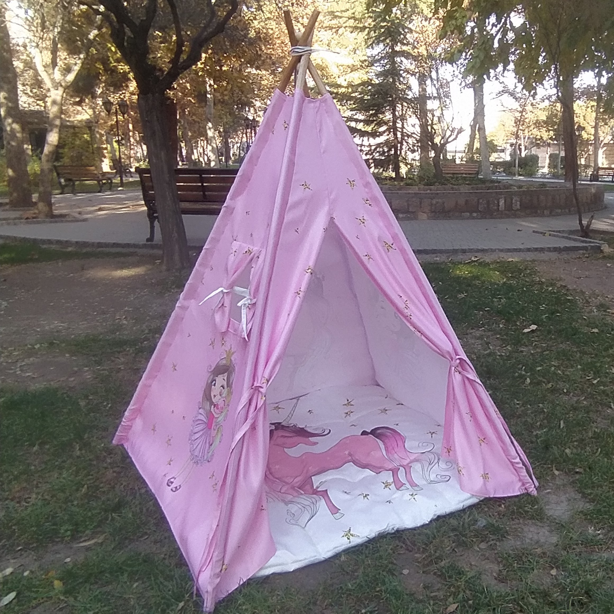 چادر بازی کودک سرخپوستی مدل دختر و تک شاخ 