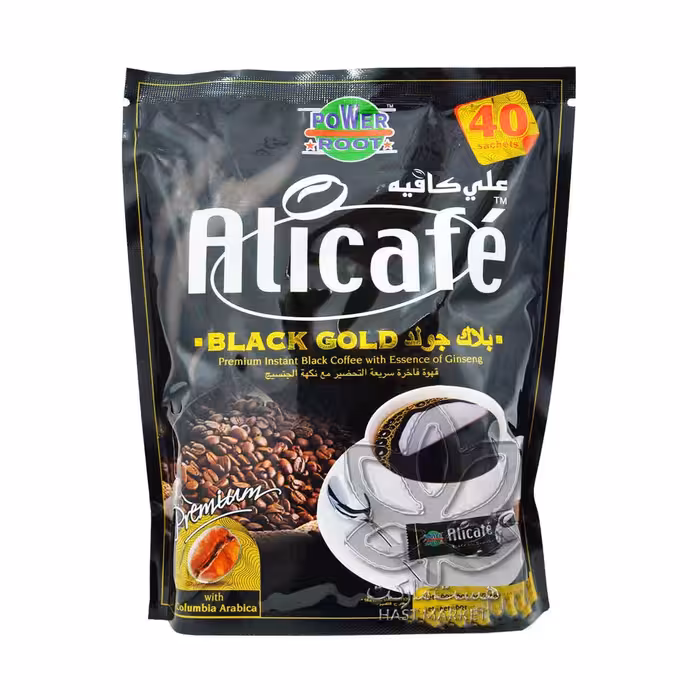 قهوه فوری با عصاره جینسینگ مشکی ( بلک ) 40 عدد علی کافه - Alicafe