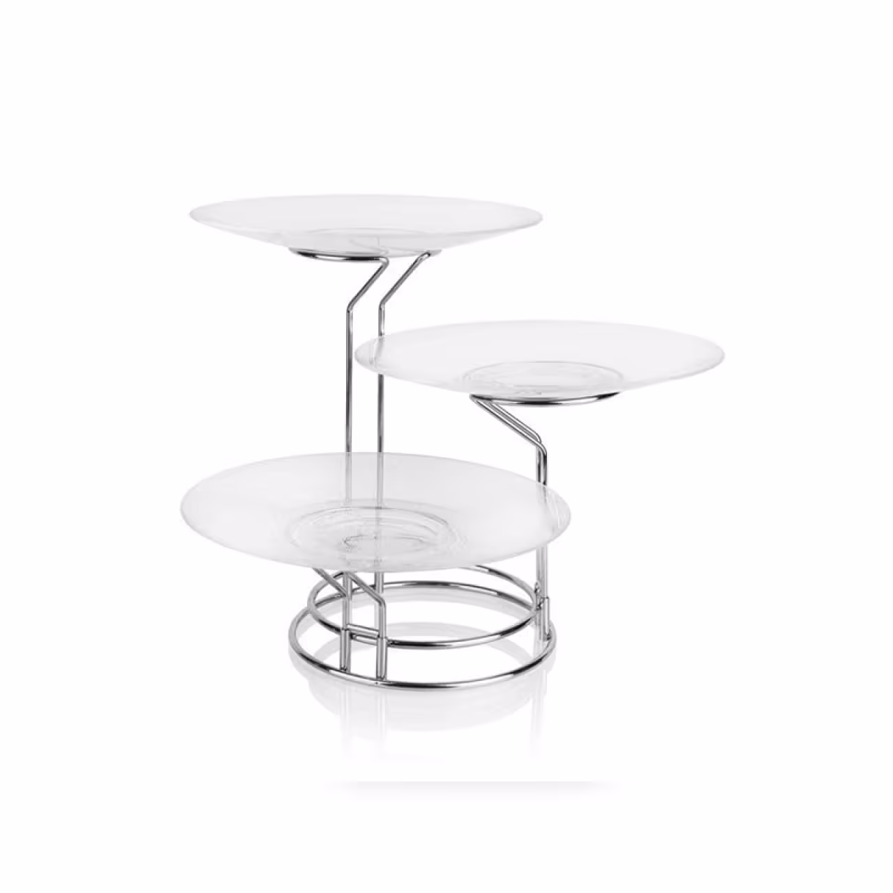 دیس پایه دار میوه و شیرینی سه طبقه