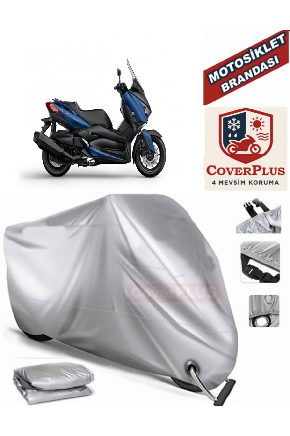 چادر موتورسیکلت خاکستری موتور تزیین کننده سیکلت ABS MOTOEN سازگار با قفل MotoEn