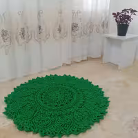 فرشینه دستبافت مکرومه مدل شاخ و برگ