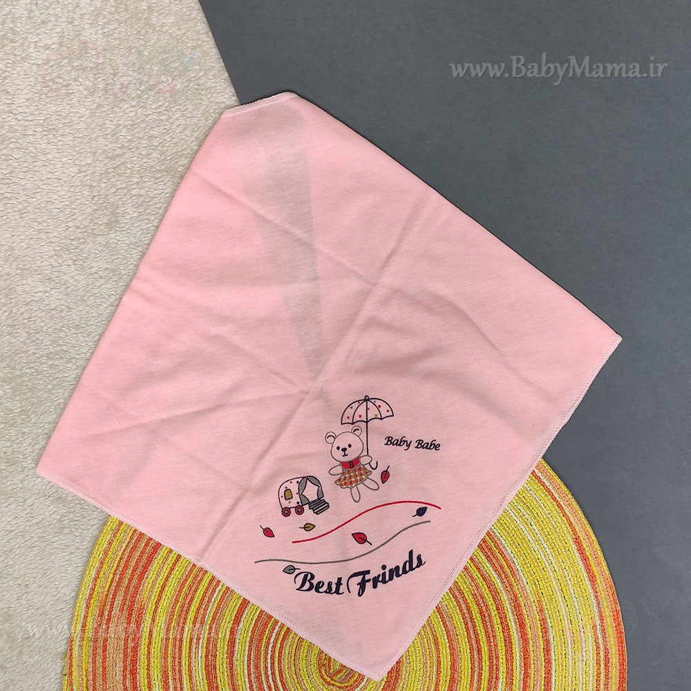 روسری پنبه چاپی خرس و چتر