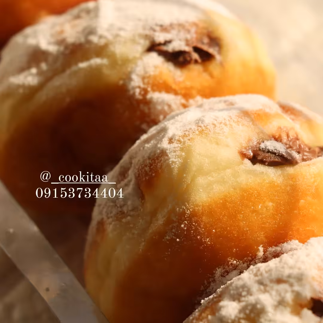 دونات تازه خانگی با مغزی شکلاتی (بسته 15 عددی)