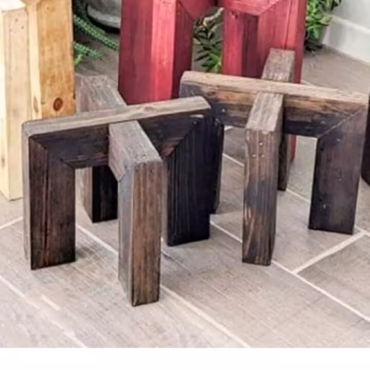 استند و پایه گلدان چوبی رنگ قهوه ای تیره ضد آب پوشش سیلر کیلر