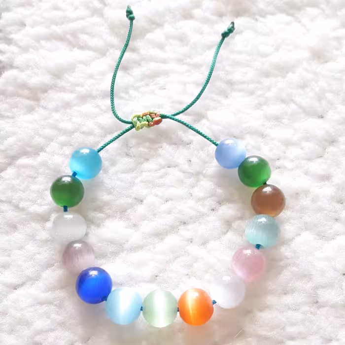 دستبند مرواریدی رنگارنگ