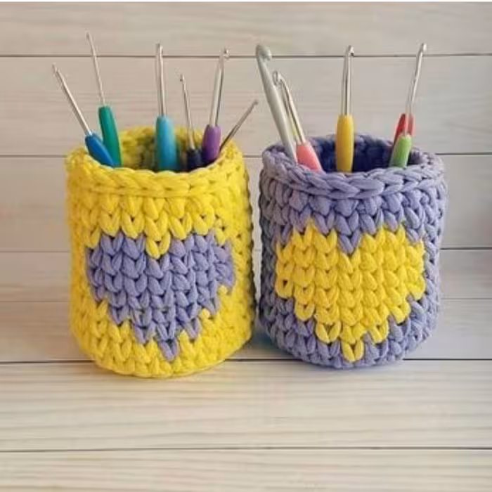 جامدادی تریکو طرح قلب