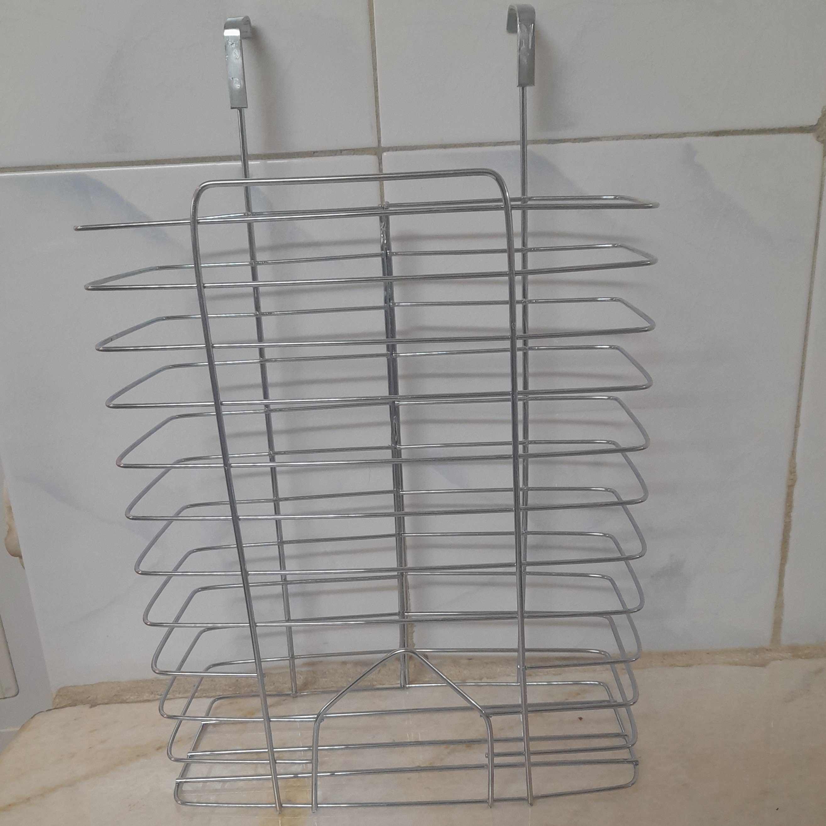 جا مشما و پلاستیک فلزی، ارتفاع 25سانت، 290گرم، قابل نصب بر داخل و بیرون کابینت و درب