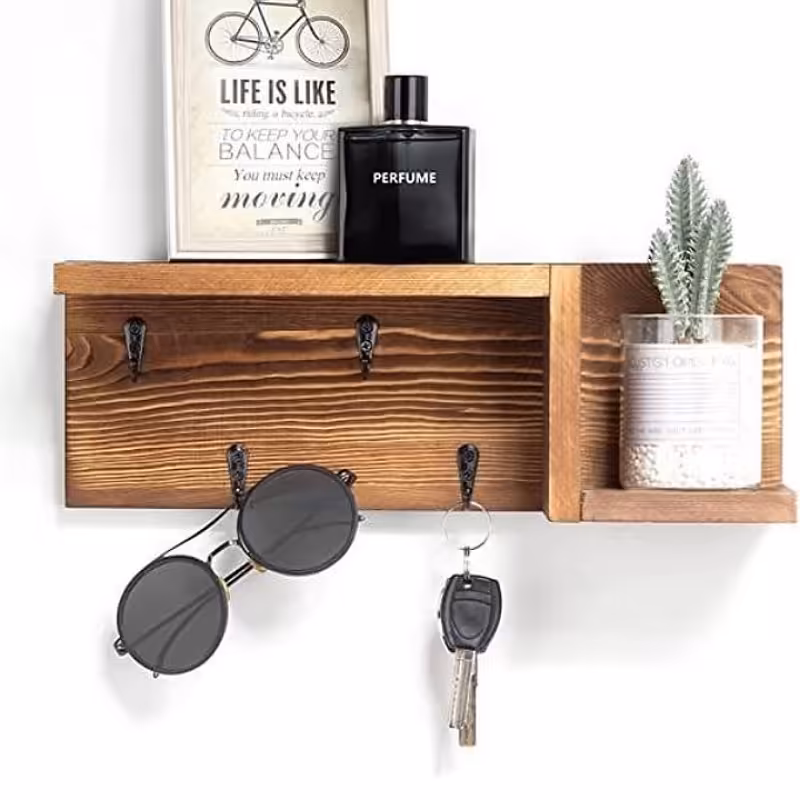 جاکیلیدی و شلف گلدان کوچک تمام چوب موجود در ابعاد دلخواه شما 