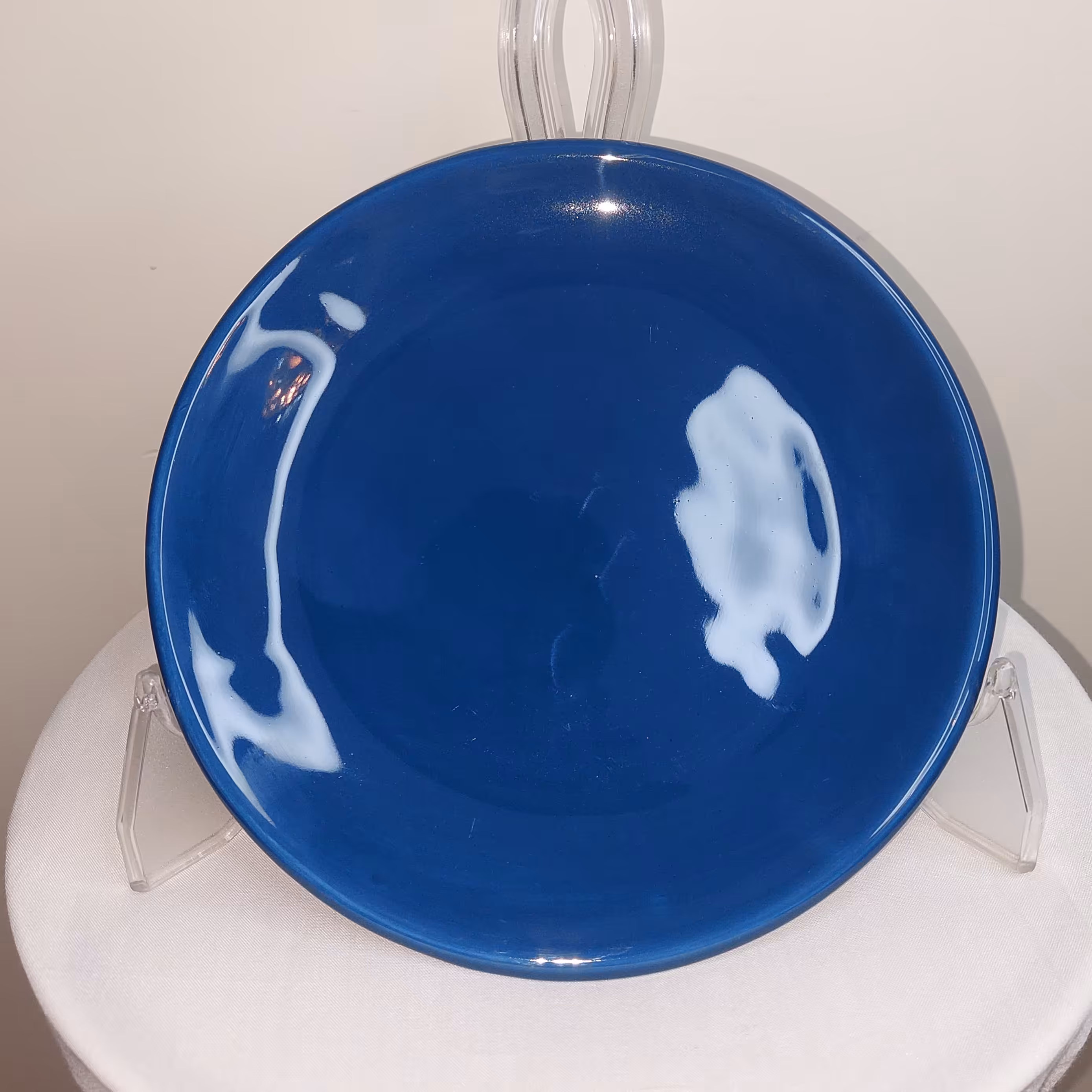 بشقاب سرامیکی آبی درباری قطر 18 سانت (خرید مستقیم از تولید کننده)