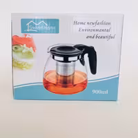 قوری کتری برقی سایز 900میل پیرکس ساخت چین درجه یک  صافی تفاله چایی