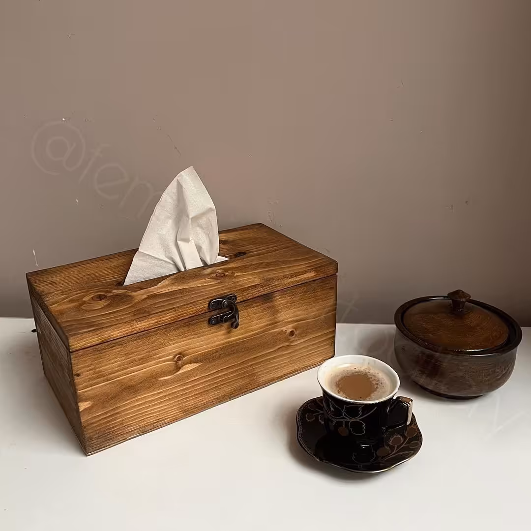 جعبه دستمال کاغذی تمام چوبی