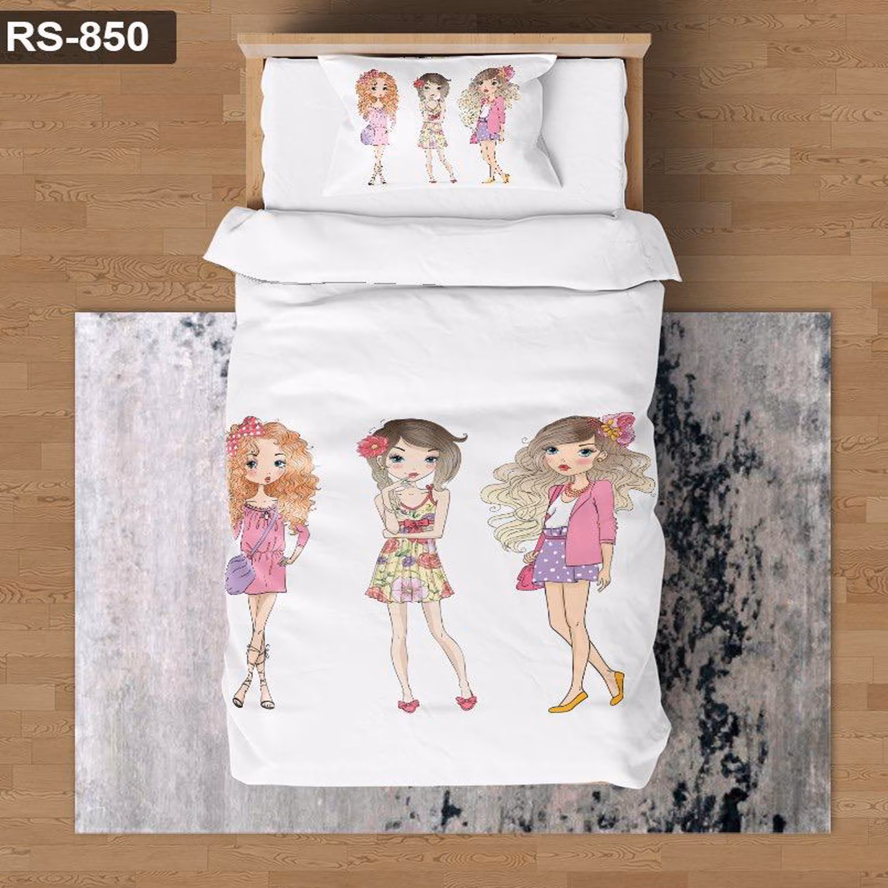 سرویس روتختی 1 نفره تنسل چاپی برندترک لند (Turk Land)  کد rs 850
