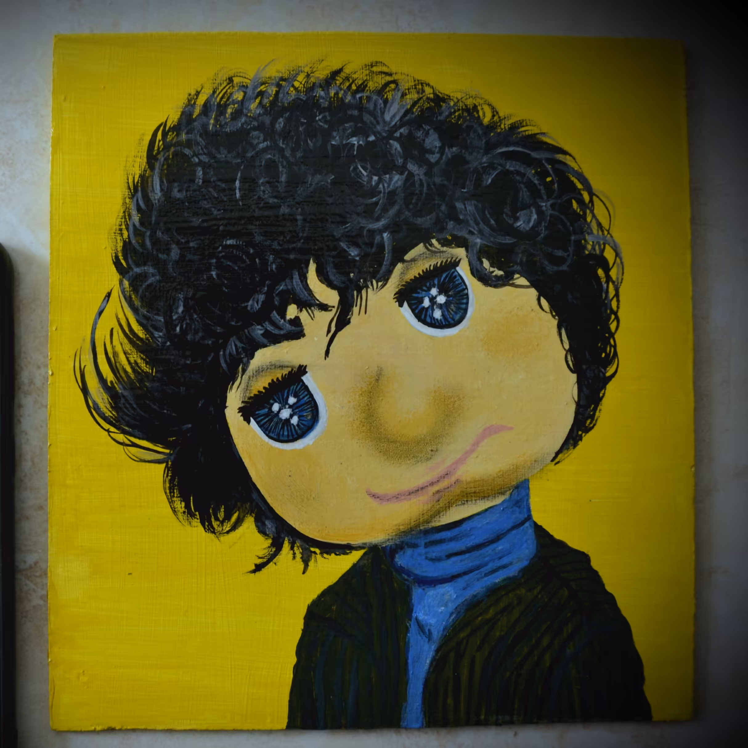 نقاشی طرح بچه  روی چوب 