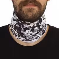 دستمال سر و گردن کوهنوردی اسکارف تابستانی طرحدار سوزنی هد گیر BRS ABS | سفید/مشکی