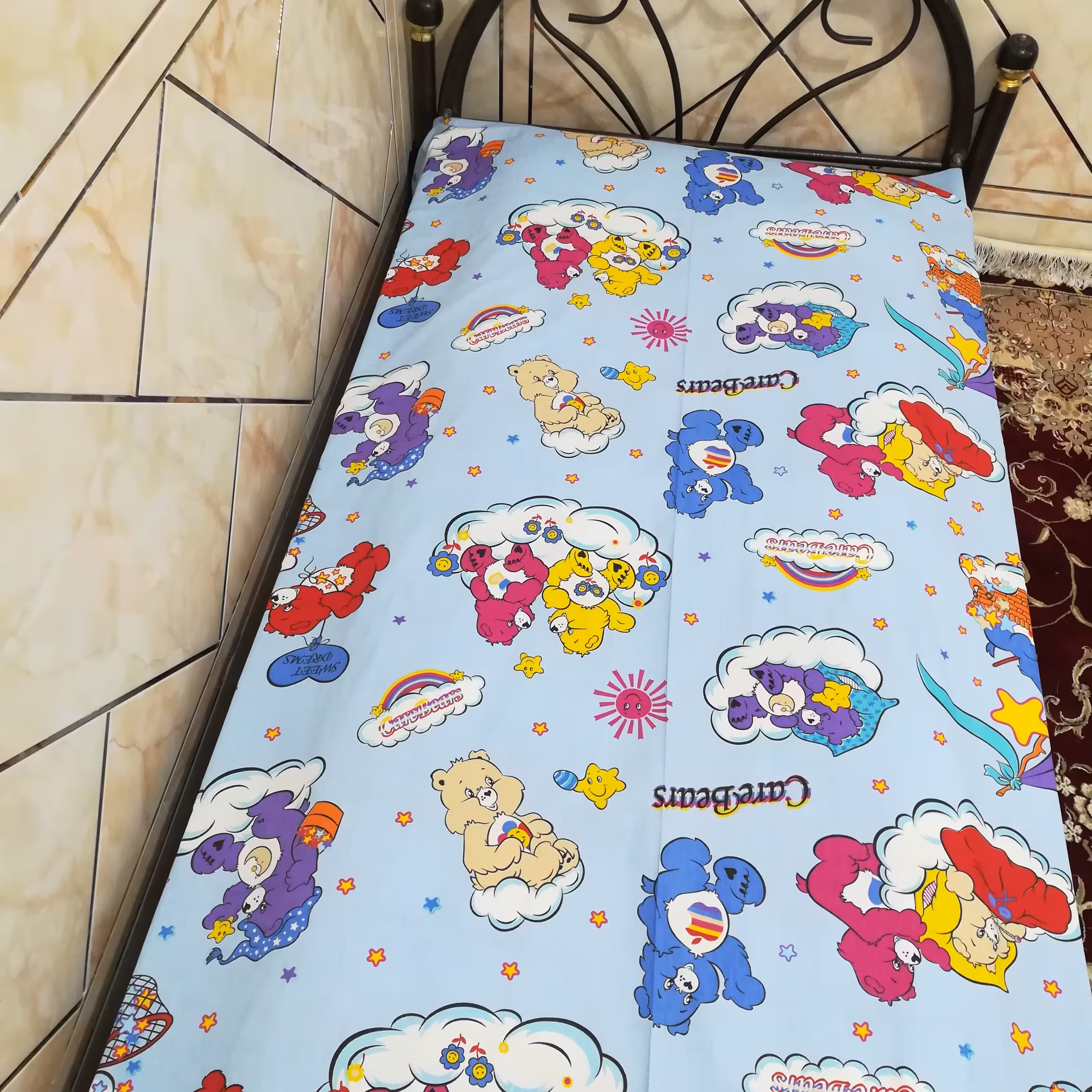 نیم ست روتختی کش دار تک نفره، طرح کودک(کاور تشک تخت  با 1 عدد روبالشتی)