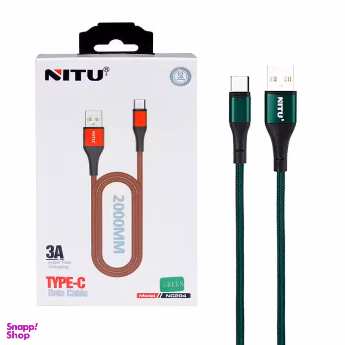 کابل USB به Type-C نیتو (Nitu) مدل NC204 طول 2 متر 3 آمپر