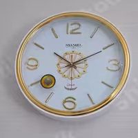 ساعت دیواری صفحه چوب  مدل  نگینی خورشیدی SHANDEL