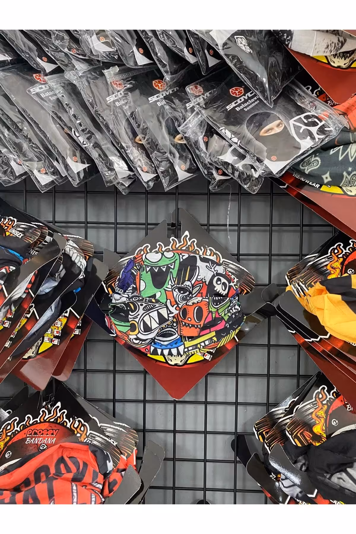 هدبند/دستمال سر موتورسیکلت مشکی هدبند دستمال موتور باندانا سیاه با شخصیت رنگارنگ پروسو Prosev