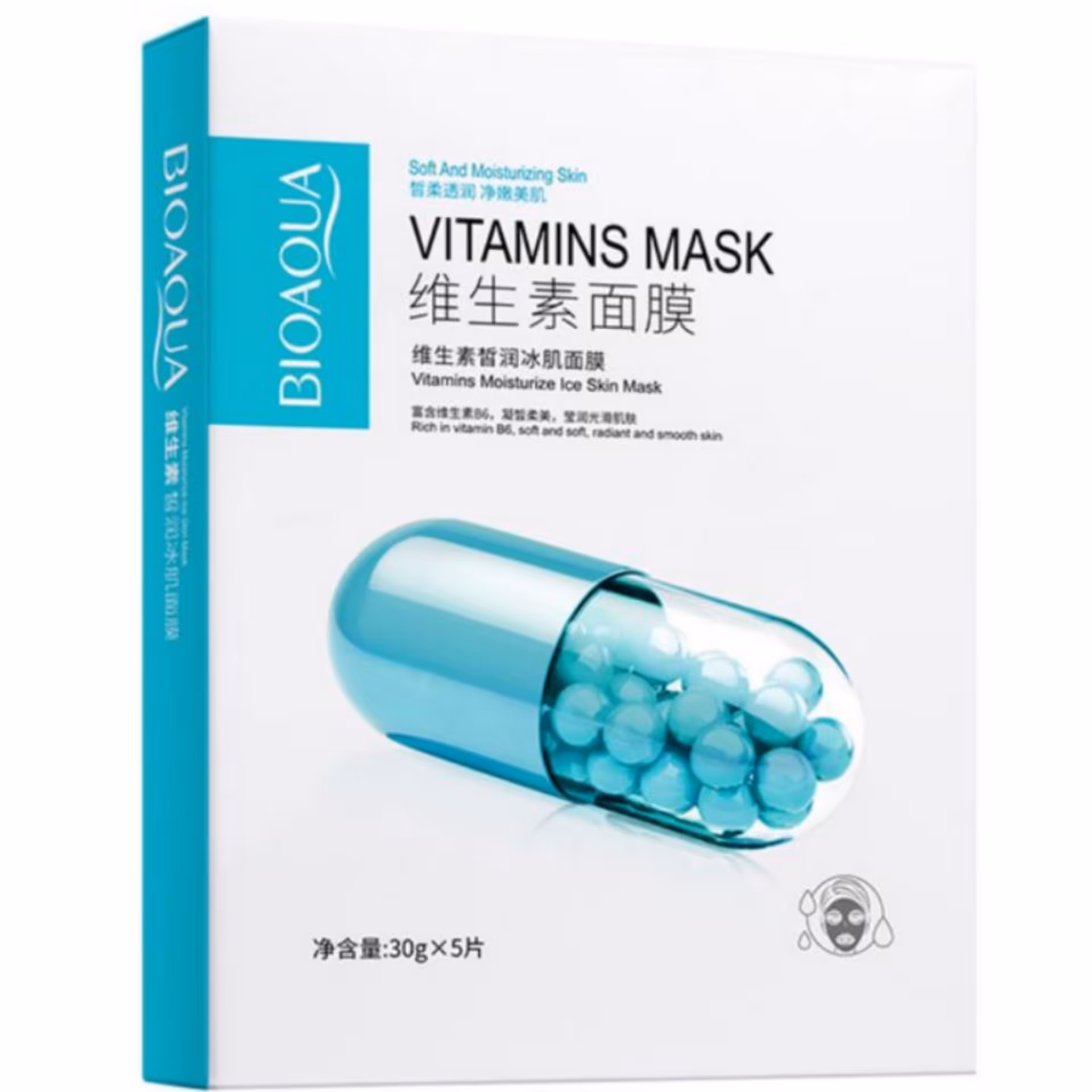 ماسک ورقه ای صورت ویتامین B6 بیوآکوا