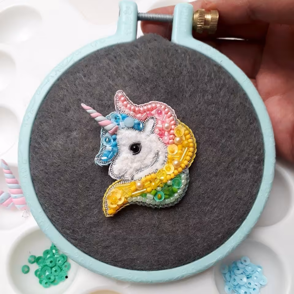 گلسینه اسب یونیکورن تکشاخ جواهردوزی