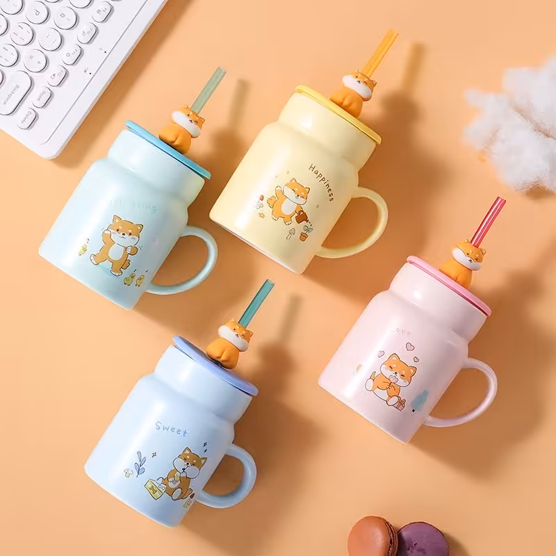 ماگ فانتزی درب سیلیکونی طرح سگ