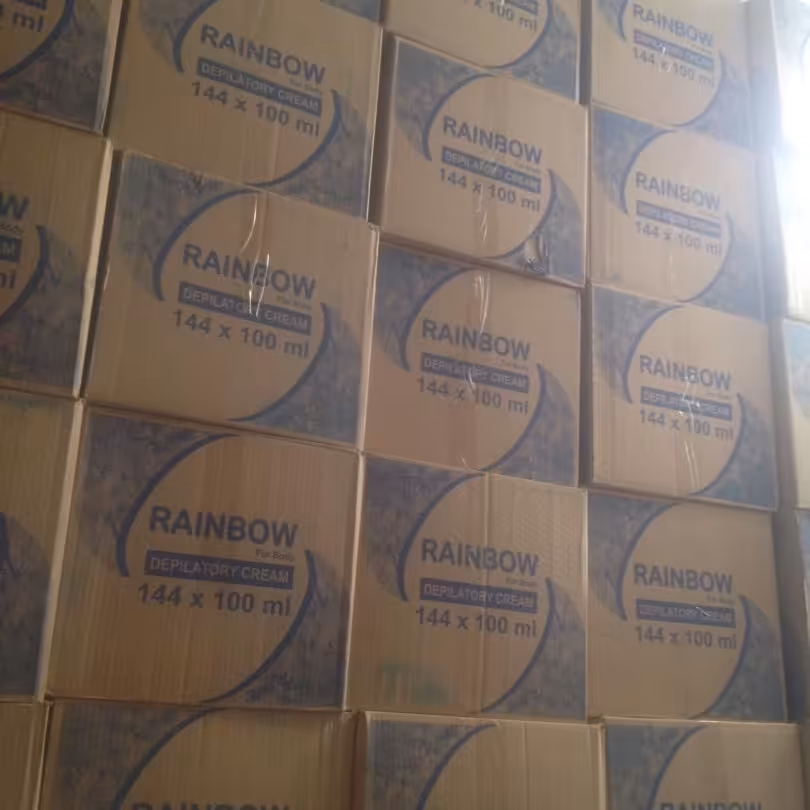 کرم موبر بدن رینبو مدل آلوئه ورا وزن 100 گرم مجموعه کارتنی 144 عددی rainbow