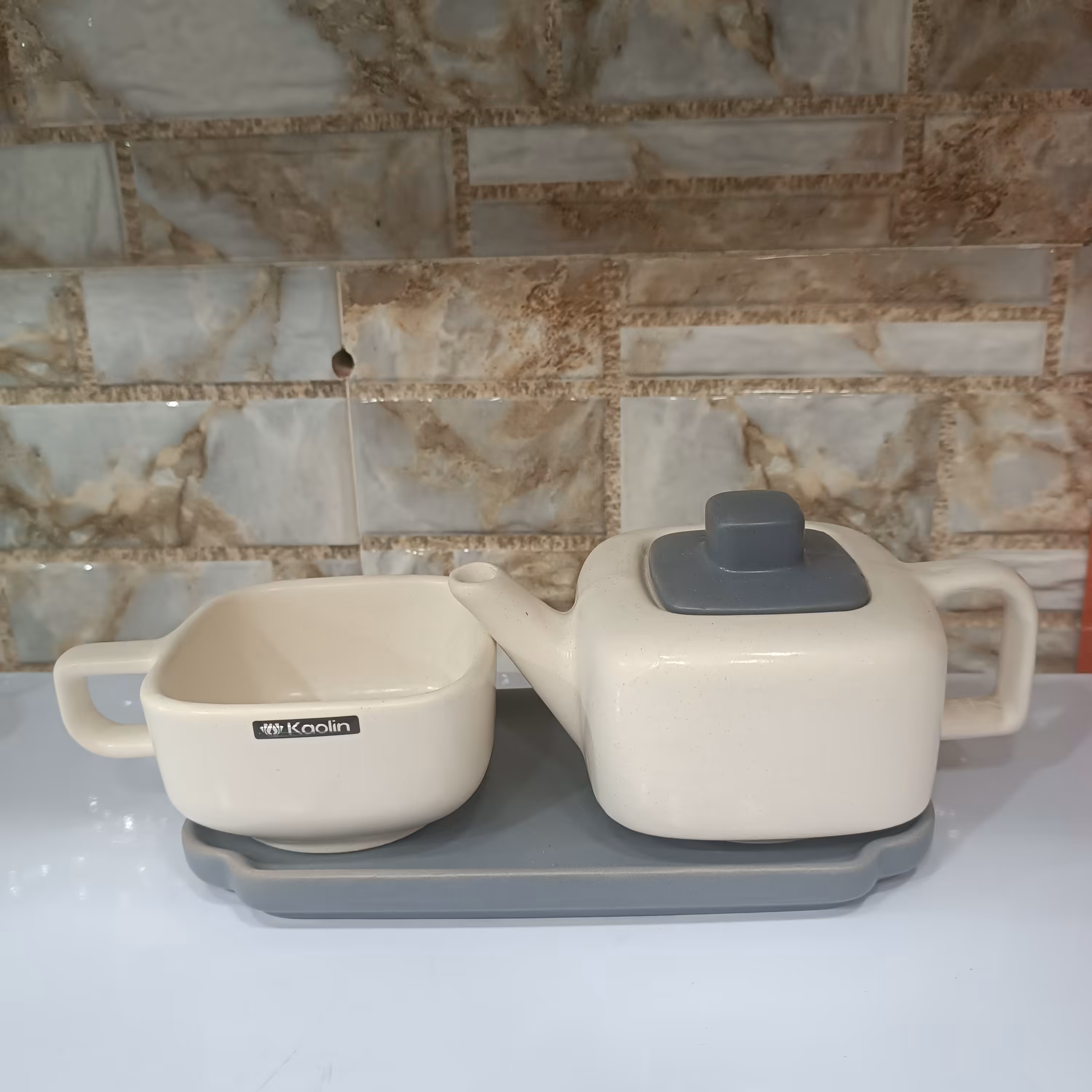 ست قوری و لیوان سرامیکی