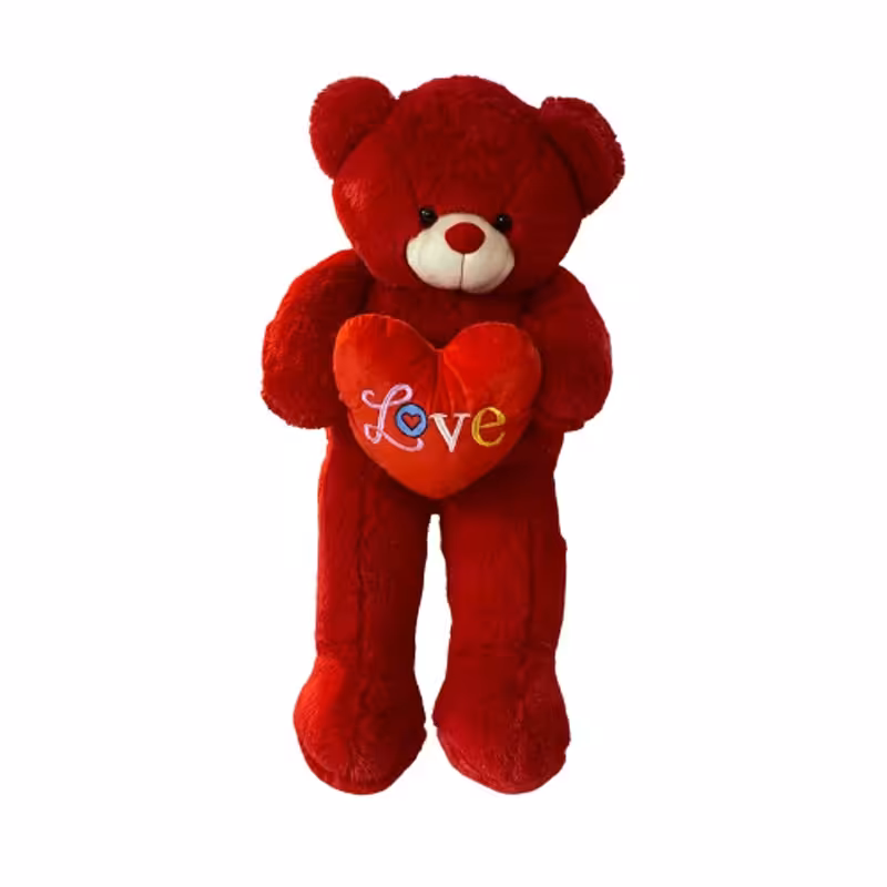 عروسک خرس رز شالدار قرمز 140cm