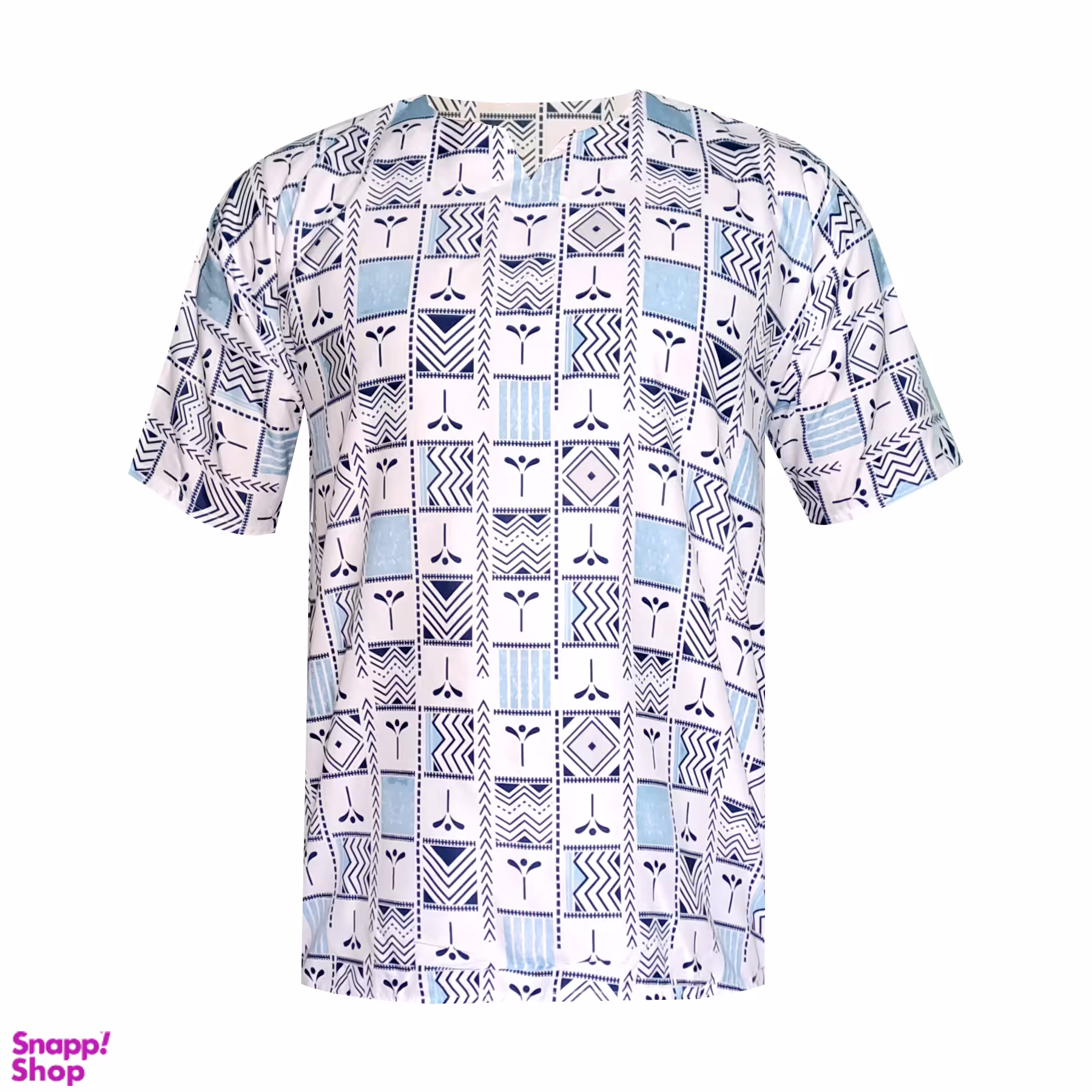 تونیک زنانه مدل یقه کوبایی تترون کد B-AB رنگ سفید