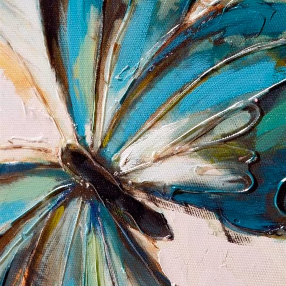 تابلو نقاشی پروانه دکوراتیو، اکریلیک روی بوم، ابعاد 70 در 70 ( سایز و رنگ قابل تغییر میباشد)