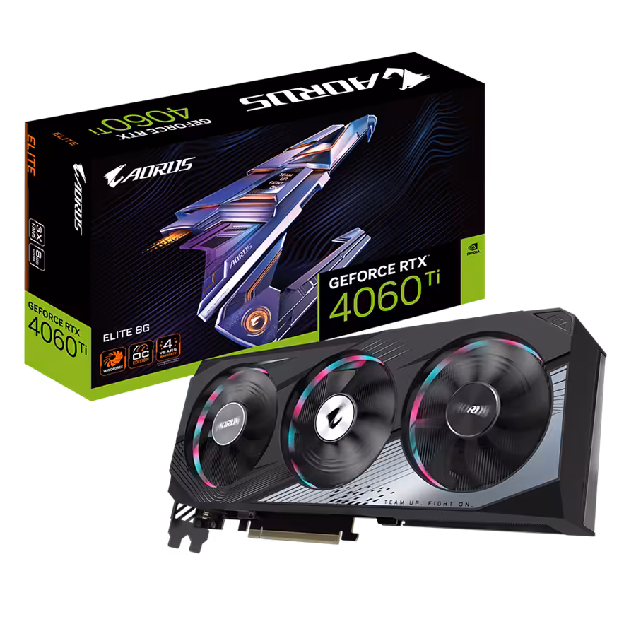 کارت گرافیک  گیگابایت مدل AORUS GeForce RTX™ 4060 Ti ELITE 8G با حافظه 8 گیگابایت