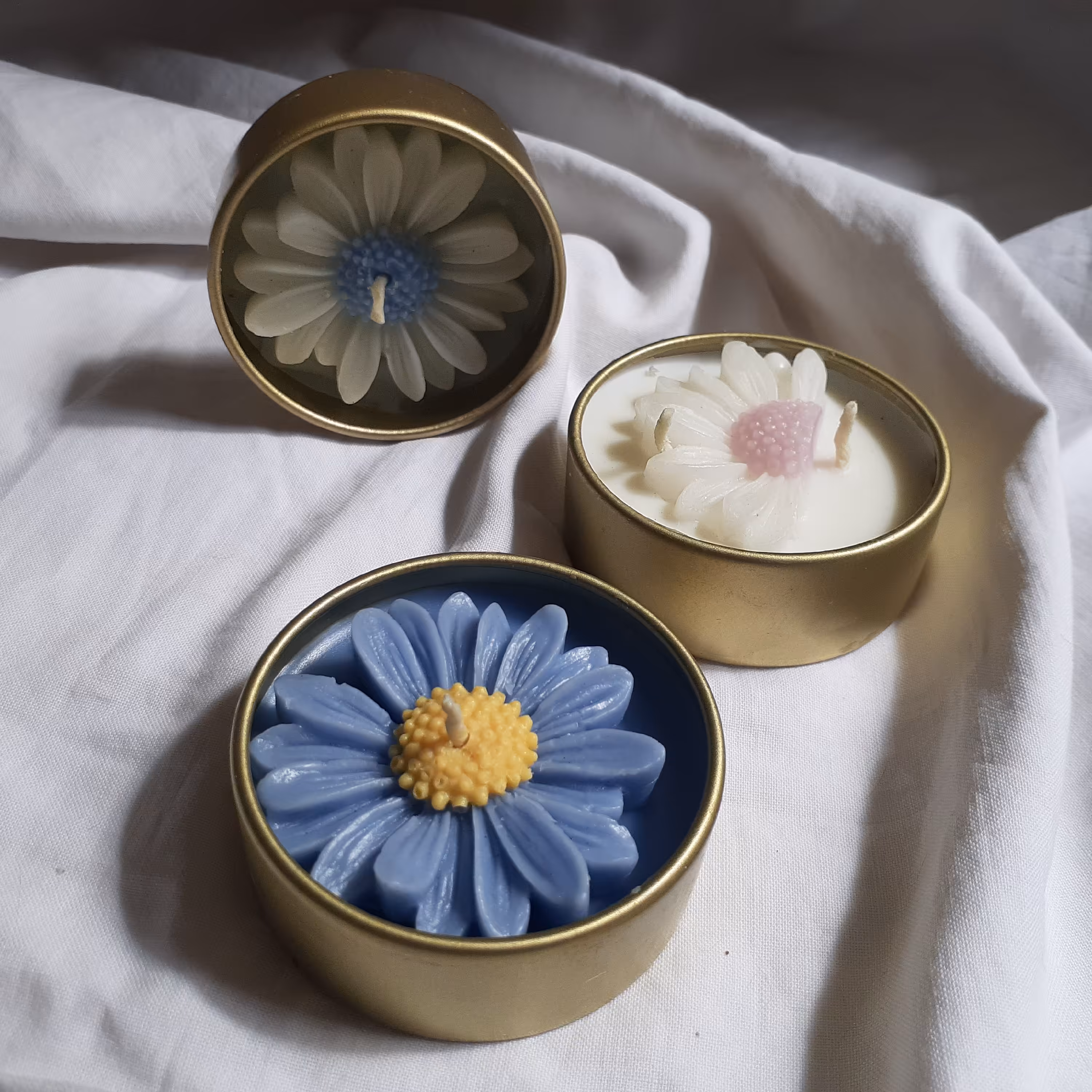 شمع دست ساز مارگاریت قوطی فلزی