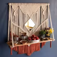 هفت سین مکرومه بافی شلف وآیینه دار