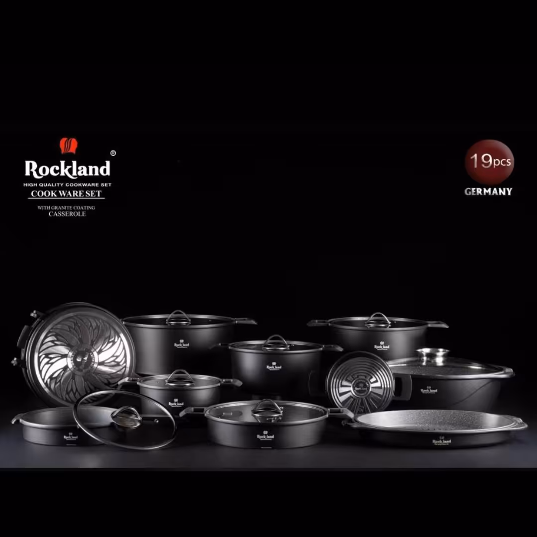 سرویس قابلمه چدن گرانیت 19 پارچه راکلند طرح آلمان کد 201