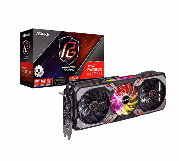 کارت گرافیک ازراک AMD Radeon RX 6700 XT Phantom OC