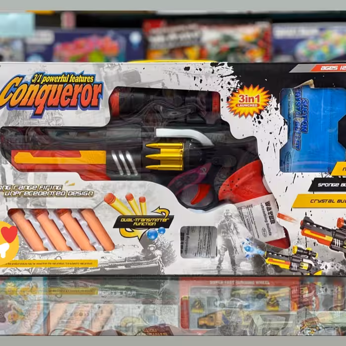 اسباب بازی تفنگ موزیکال تیر ژله ای پرتابی