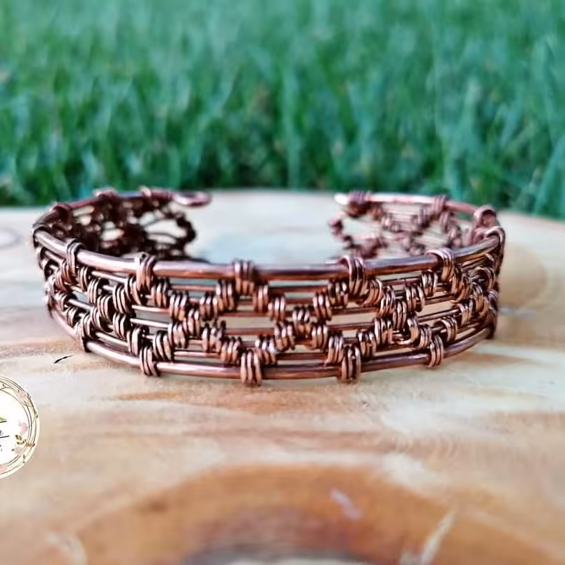 دستبند مسی زیگزاگ