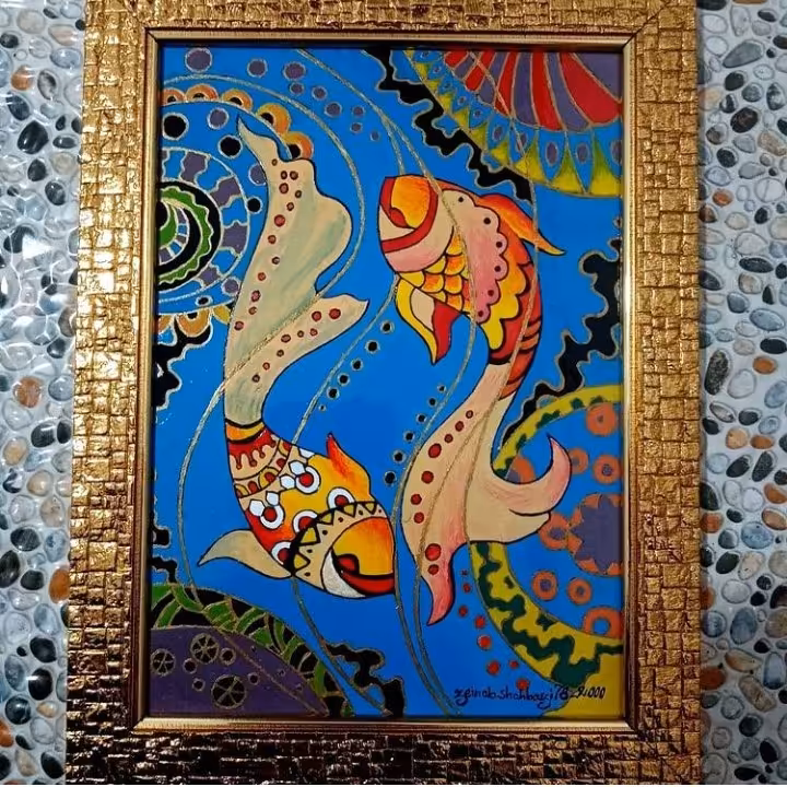 تابلوویترای‌‌بُرج‌هوت(اسفندماهی) ابعاد A4بهمراه قاپ