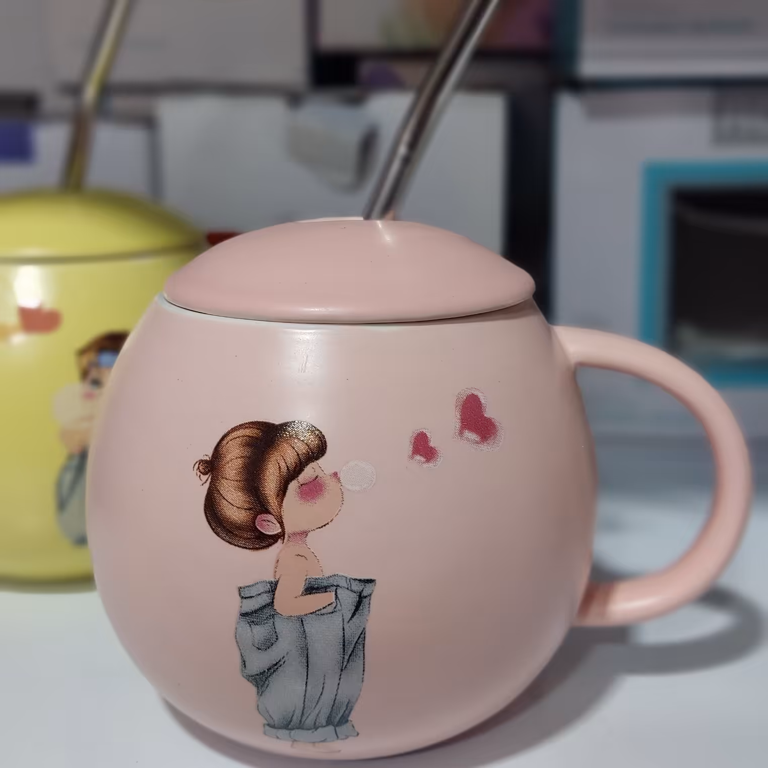 ماگ سرامیکی تپل نی دار 