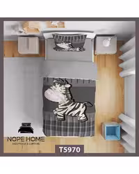 سرویس لحاف روتختی کودک یک نفره 5 تکه نوپه هوم Nopehome طرح گورخر کد T5970