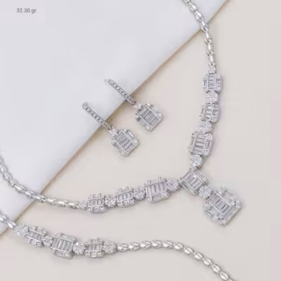 سرویس جواهری فلاور و امرالدکات عیار 925 کد 1037