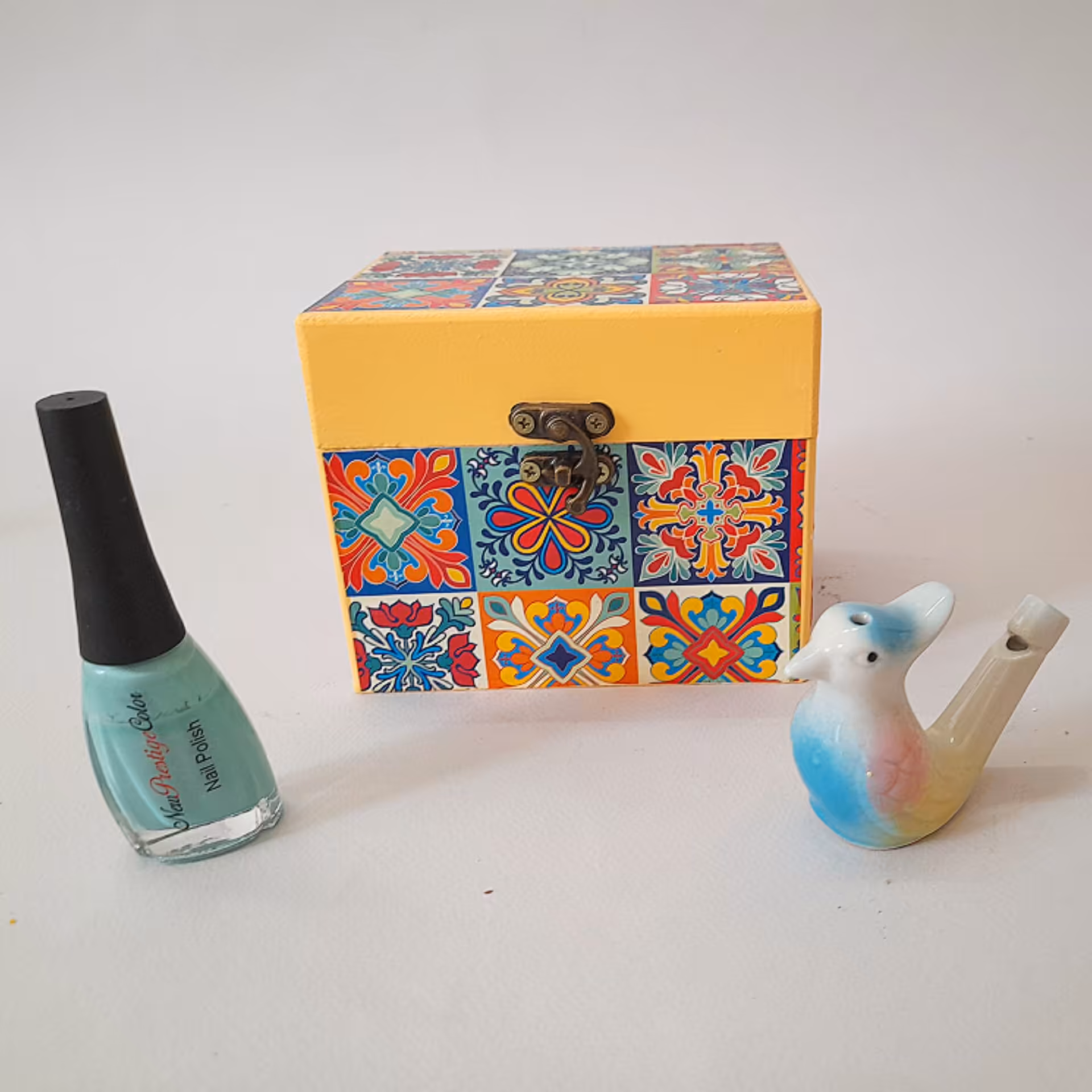 جعبه چوبی دست ساز جواهرات طرح سنتی