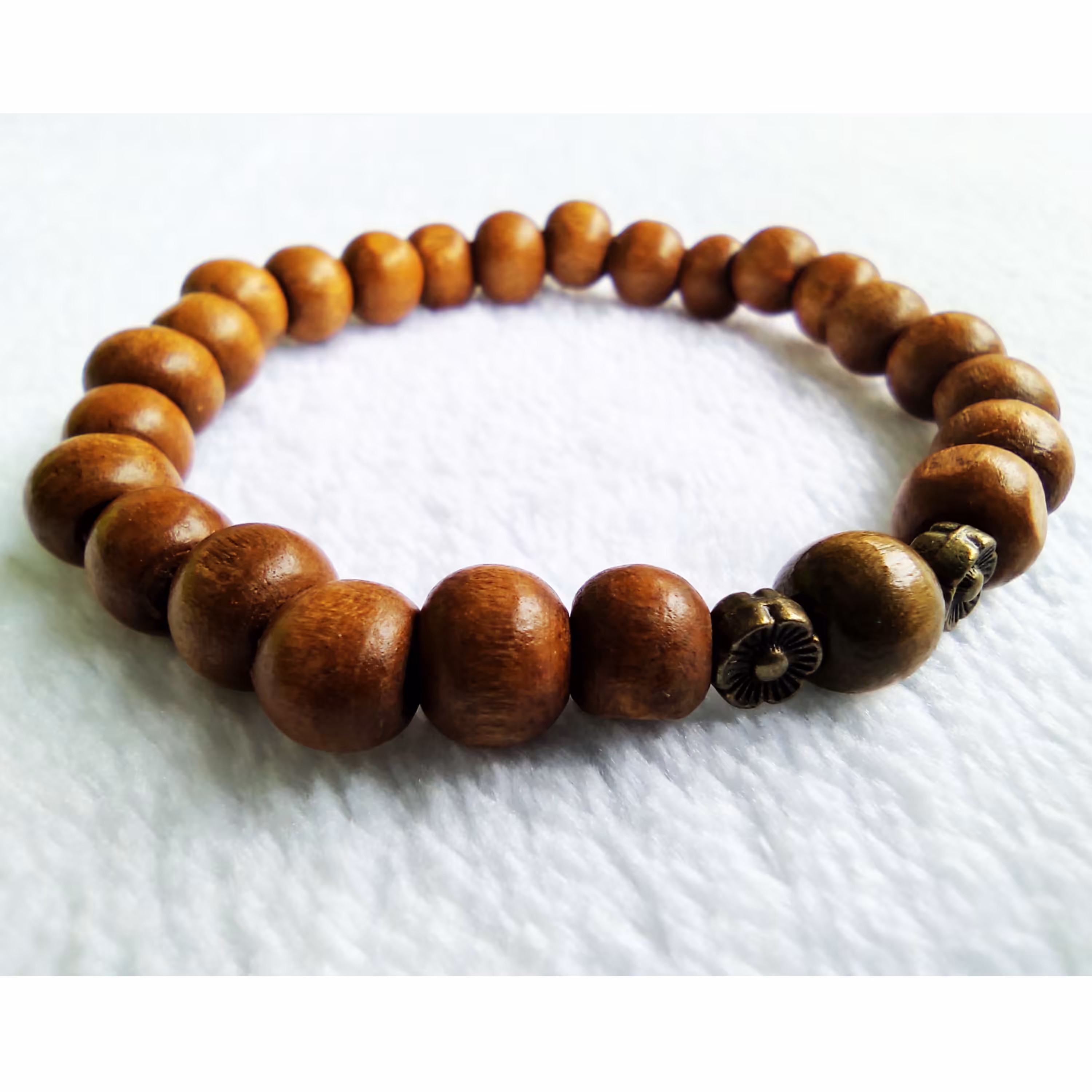 دستبند چوبی با دو خرج کار برنجی