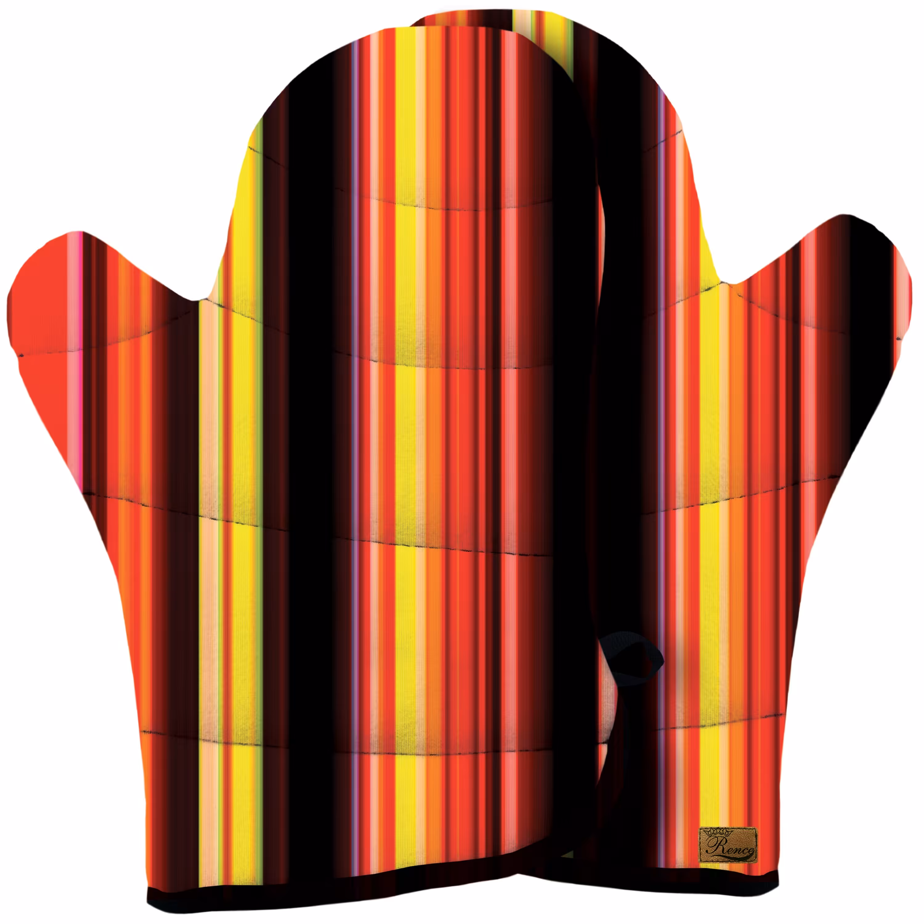 دستکش فر پارچه ای نسوز مخمل دو رو چاپ طرح راه راه رنگی سایز 20 در 32 مدل F1-86 شرکت رنس