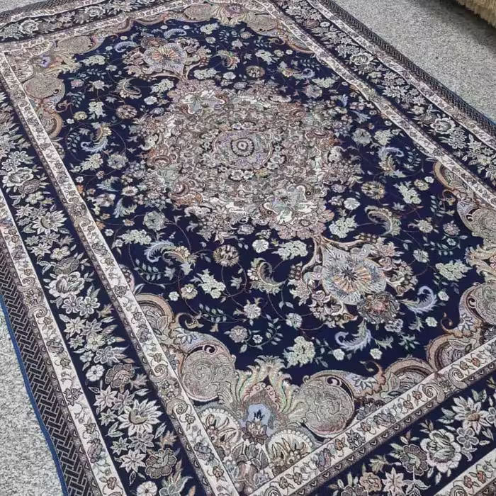 روفرشی مخمل ابریشم سرمه ای یزد 9 متری